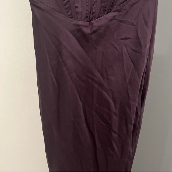 NWT House of CB Maxi Dress Purple Night Shade Satin Charmaine Wedding Guest XS - Picture 4 of 10
